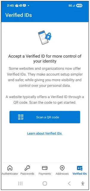 Verified Id Screen