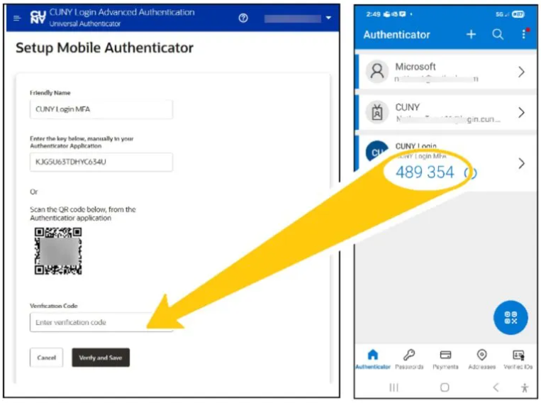 Verification code field